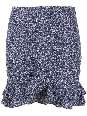 Mini spódniczka w kwiatki z nadrukiem Isabel Marant niebieska
