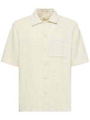 Camicia di lino a maniche corte Sunflower bianco