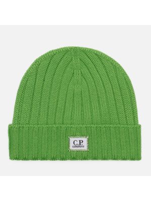 Шерстяная шапка из шерсти мериноса C.p. Company зеленая