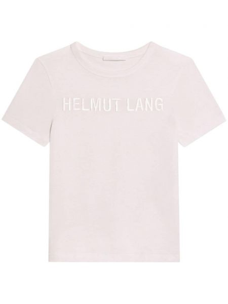 Brodeerattu t-paita Helmut Lang valkoinen