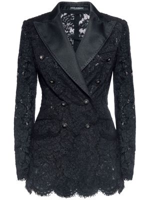 Mežģīņu uzvalks ar ziediem Dolce & Gabbana melns