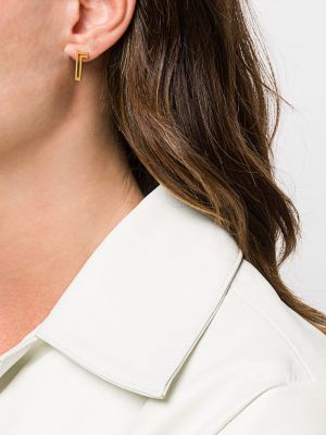 Boucles d'oreilles à motif géométrique à boucle Hsu Jewellery argenté