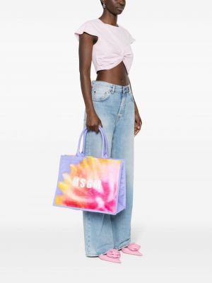 Abstrakte shopper handtasche mit print Msgm lila