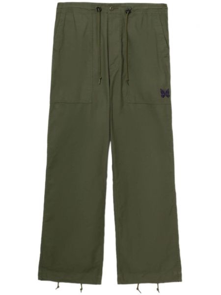 Pantalon droit en coton Needles vert