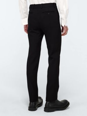 Vlnené klasické nohavice Alexander Mcqueen čierna