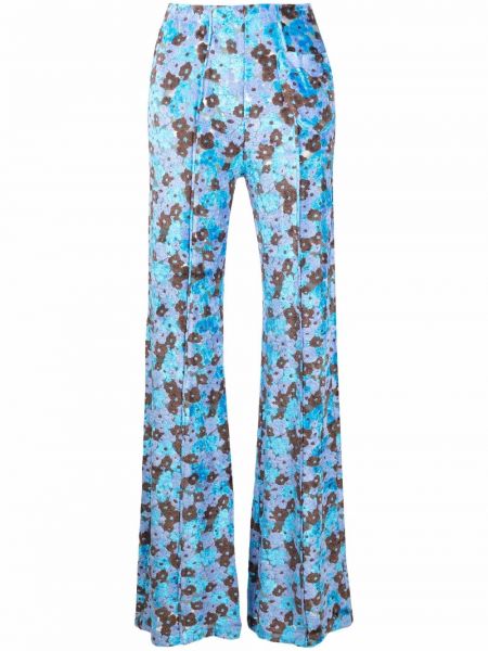 Pantalones de flores de tejido jacquard Acne Studios azul