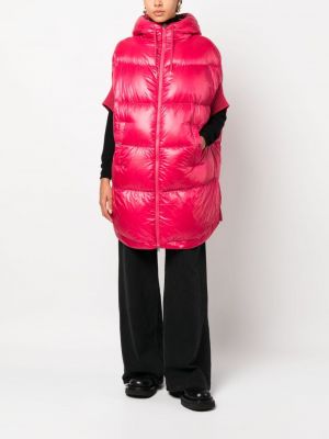 Stepēta dūnu jaka ar kapuci Herno rozā