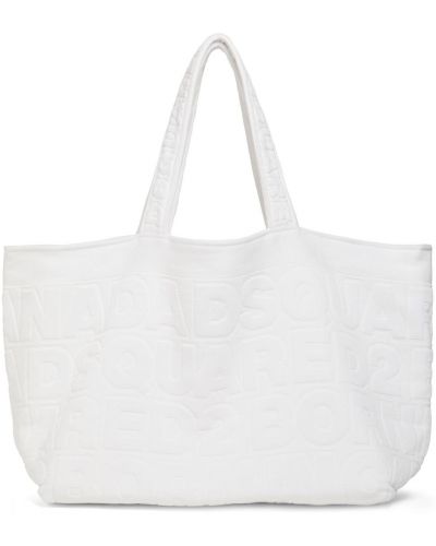 Жакардови шопинг чанта Dsquared2 бяло