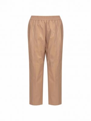 Кожаные брюки из искусственной кожи Hugo Boss коричневые