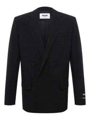 Черный шерстяной пиджак Msgm