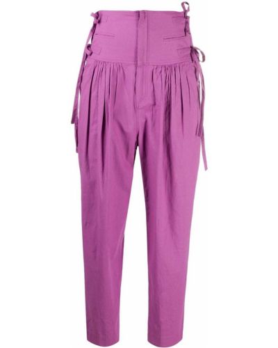 Pantalones de cintura alta Isabel Marant étoile rosa