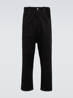 Bavlnené rovné nohavice s vysokým pásom Junya Watanabe čierna