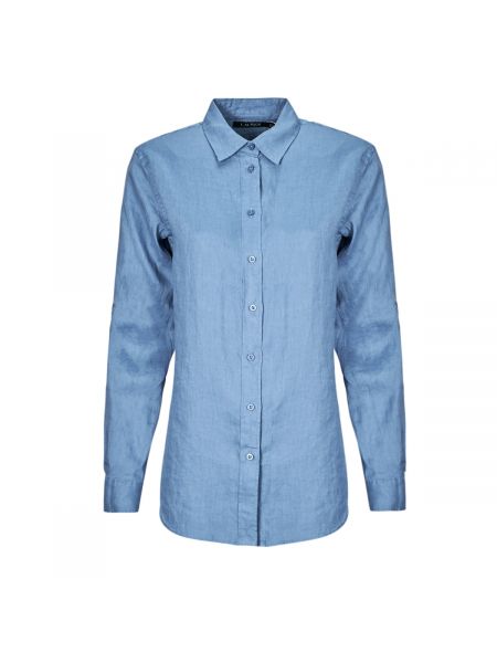 Bluză cu mâneci lungi Lauren Ralph Lauren albastru