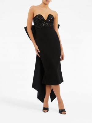 Midi šaty s mašlí Rebecca Vallance černé