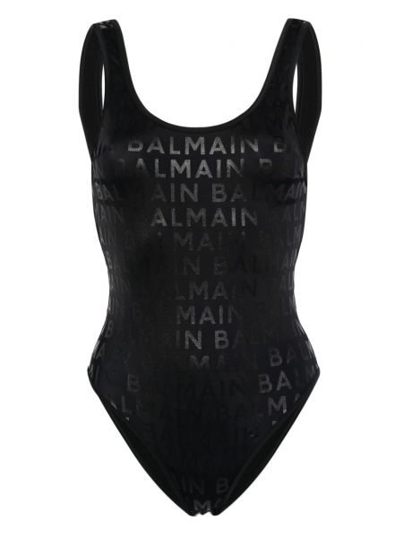 Kupaći kostim s printom Balmain crna