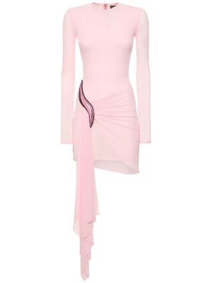 Mini vestido de tela jersey de malla David Koma rosa