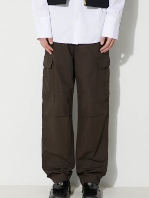 Jednobarevné cargo kalhoty Carhartt Wip hnědé