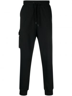 Bavlnené teplákové nohavice s výšivkou Canada Goose čierna