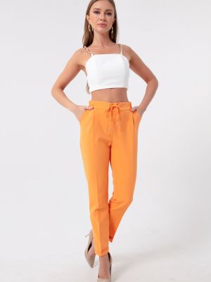 Krajkové šněrovací kalhoty Lafaba oranžové