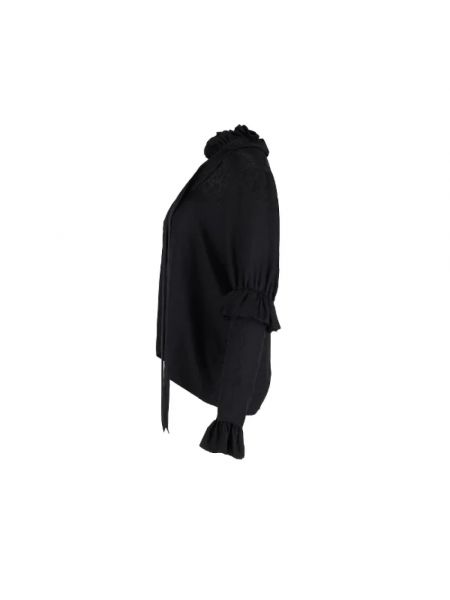 Jedwabny top Yves Saint Laurent Vintage czarny