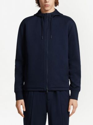Woll hoodie aus baumwoll Zegna blau