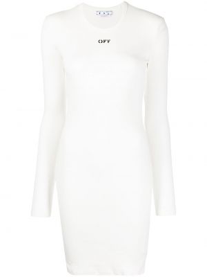 Trykt dress Off-white hvit