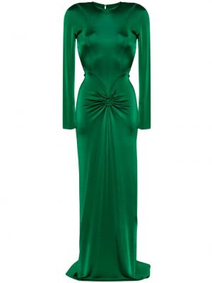 Saténové večerní šaty Victoria Beckham zelené