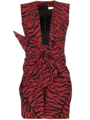 Mini vestido con lazo con rayas de tigre Saint Laurent