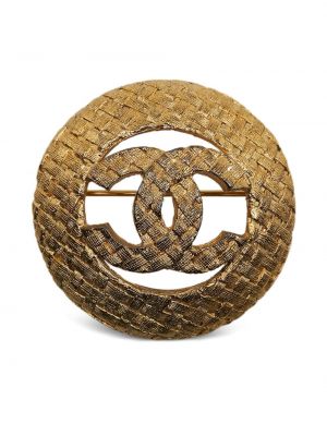 Καρφίτσα tweed Chanel Pre-owned χρυσό