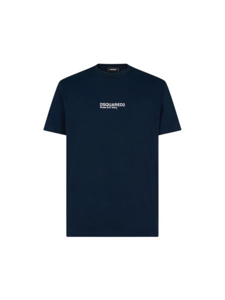Koszulka z krótkim rękawem z okrągłym dekoltem Dsquared2 niebieska