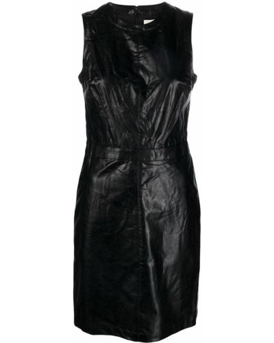 Černé kožené mini šaty z imitace kůže Michael Michael Kors