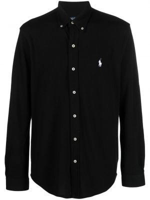 Svilena pikčasta polo majica z vezenjem Polo Ralph Lauren