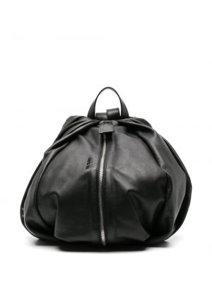 Plisovaný kožený batoh Vic Matie černý