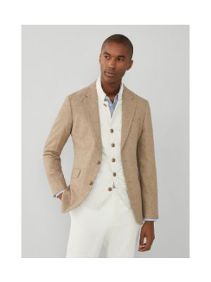 Costume blazer en coton avec manches longues classique Hackett London beige