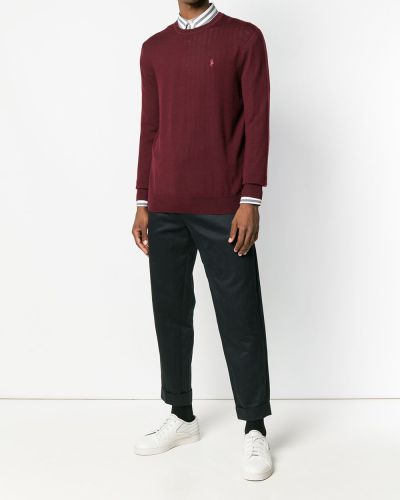 Sweter dopasowany Polo Ralph Lauren czerwony