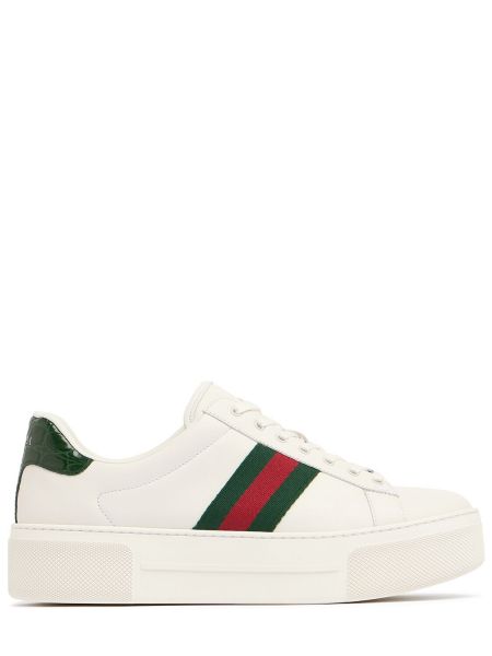 Sneakers i läder Gucci Ace vit