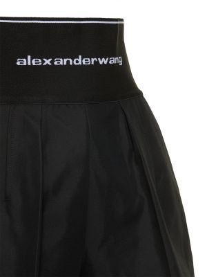 Shorts ajustées en nylon en coton Alexander Wang beige