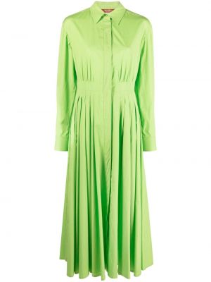 Plisirana bombažna srajčna obleka 's Max Mara zelena