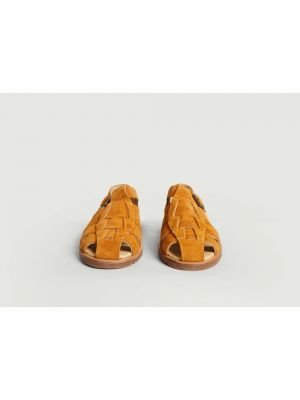 Sandalias de cuero de terciopelo‏‏‎ Paraboot marrón