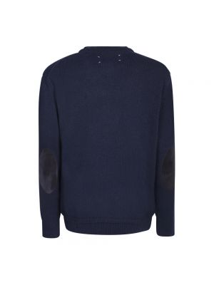 Sweter z naszywkami Maison Margiela niebieski