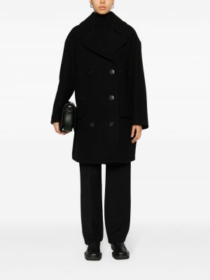 Vlněný kabát Aspesi černý