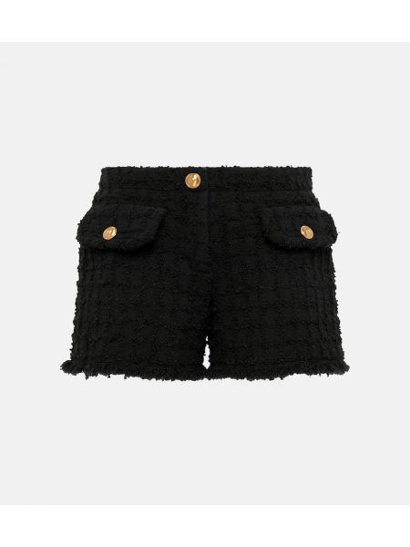 Tweed bomull shorts Versace svart