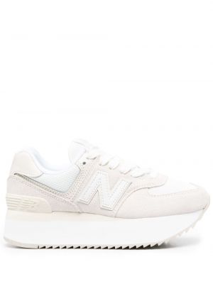 Sneakers με κορδόνια σουέντ με δαντέλα New Balance 574 λευκό