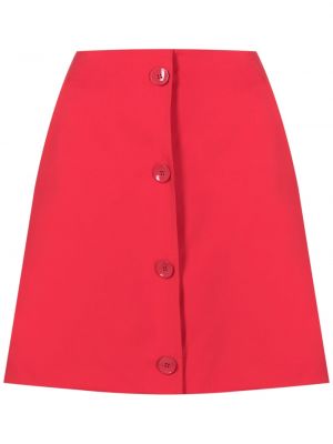 Bavlněné mini sukně s knoflíky na zip Nk - červená
