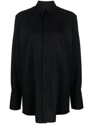 Μάλλινο πουκάμισο La Collection μαύρο