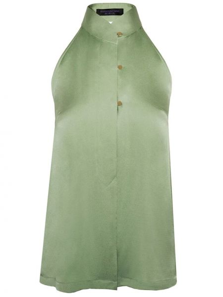 Копринена блуза без ръкави Shanghai Tang зелено