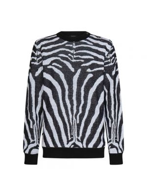 Sweter z nadrukiem w zebrę Balmain