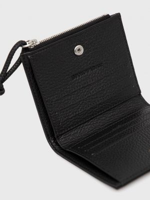 Чорний шкіряний гаманець Emporio Armani