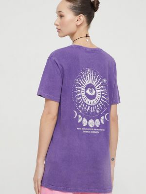 Bavlněné tričko s potiskem Kaotiko fialové