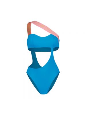 Bikini asymetryczny Versace niebieski